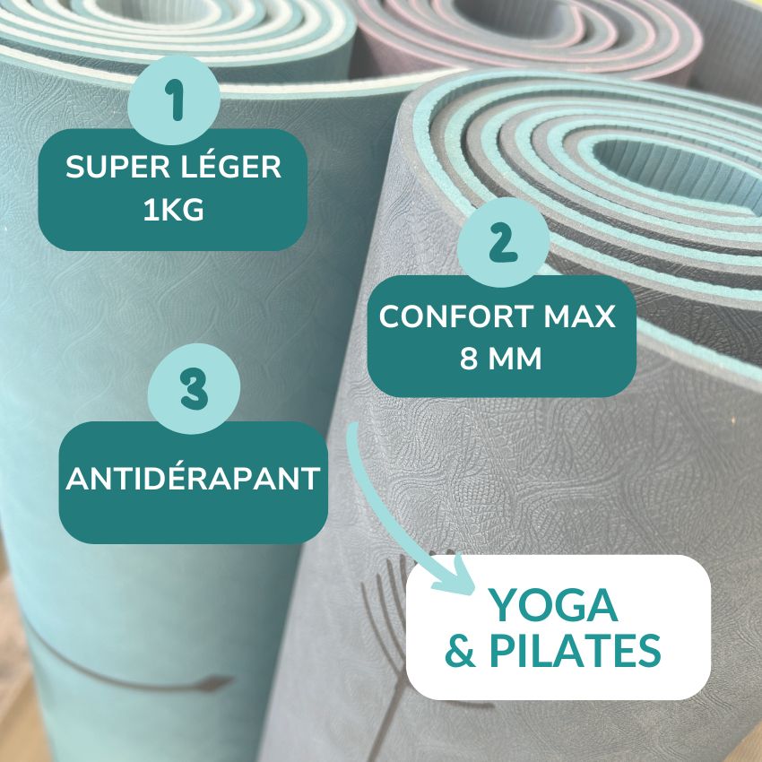 Tapis de yoga épais Yomad Yogom bénéfices produits