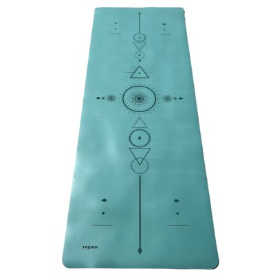 Tapis de yoga antidérapant Star Samadhi vert d'eau Yogom