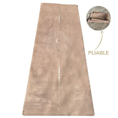 tapis de yoga de voyage Yogom Lune Beige