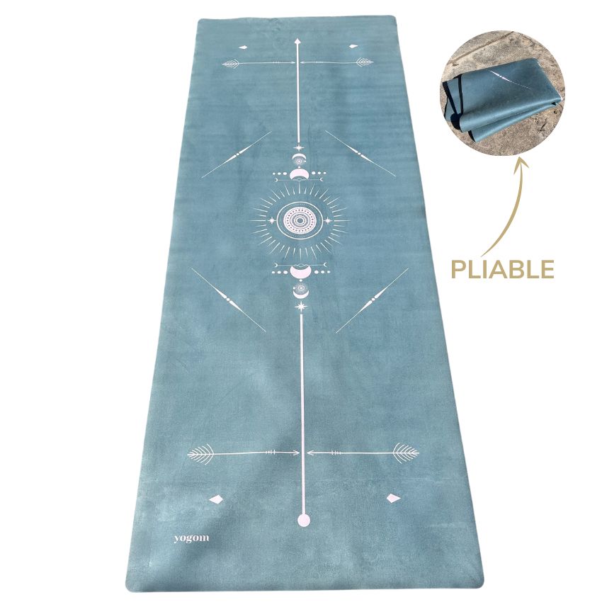 tapis de yoga de voyage Yogom Totem bleu d'eau