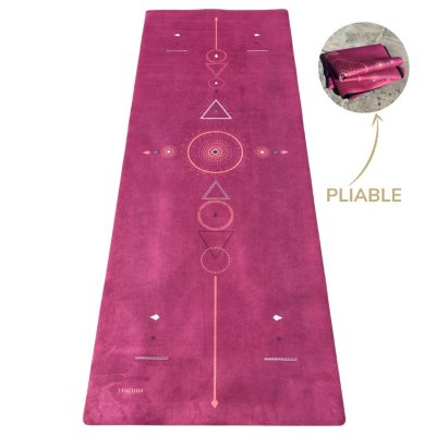 tapis de yoga de voyage Yogom Samadhi framboise