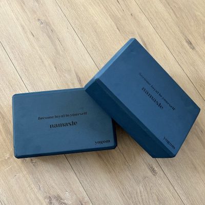 Brique yoga eva Yogom namaste bleu marine lot de deux
