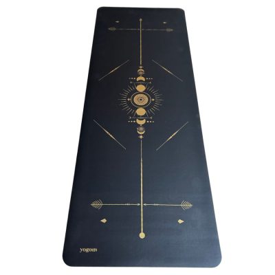 Tapis de yoga Totem noir doré Yogom