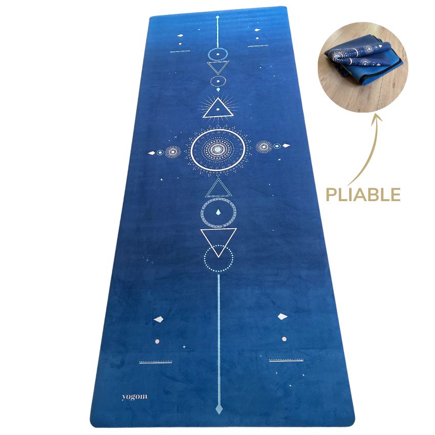 Tapis de yoga de voyage Yogom Samadhi bleu