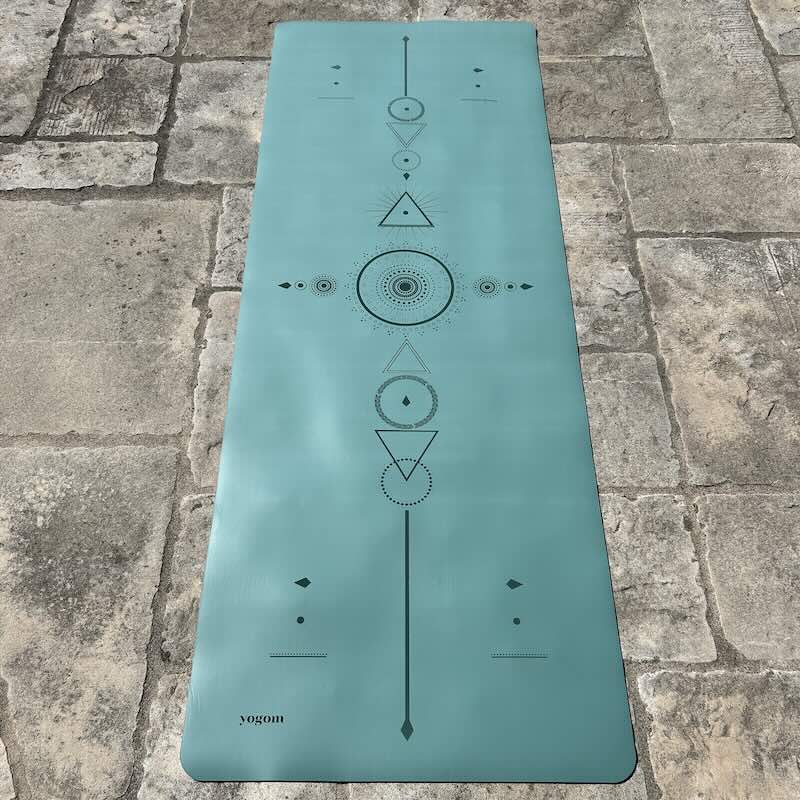 Tapis de yoga antidérapant Star Samadhi vert d'eau